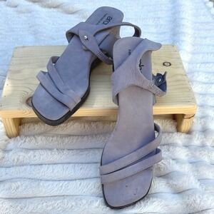 Arche Violet Nubuck Leather Wedge Sandals – Made in France – Women's 40 9.5